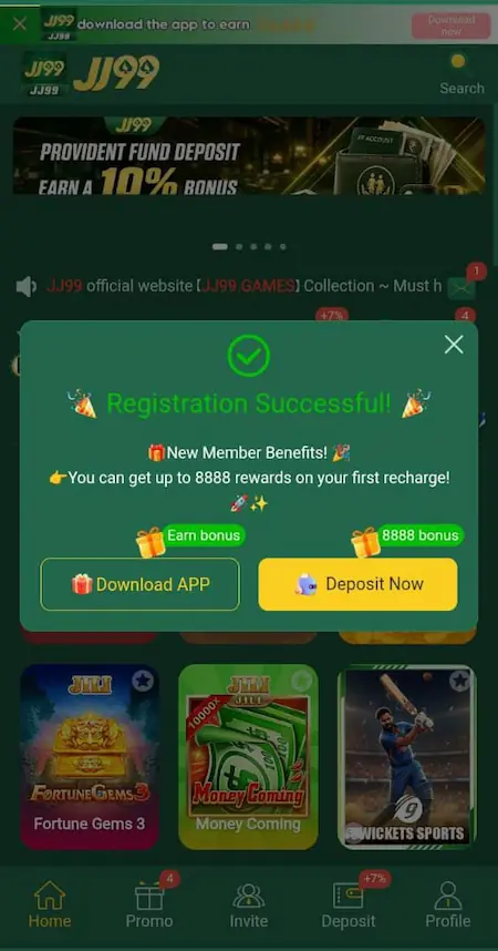 JJ99 game register image