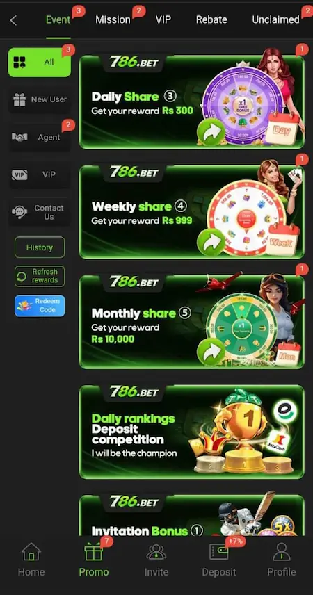 786 bet game promotion image