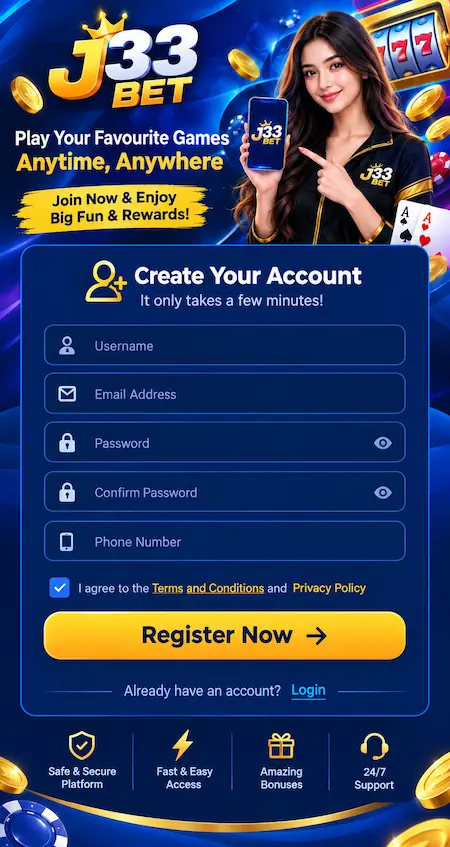 J33Bet Game register image